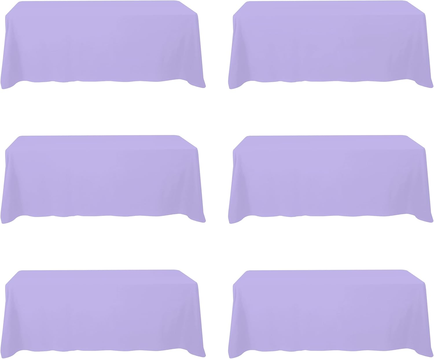 BRILLMAX 6 Pack Lavender Tablecloths for 8 Foot Rectangle Tables