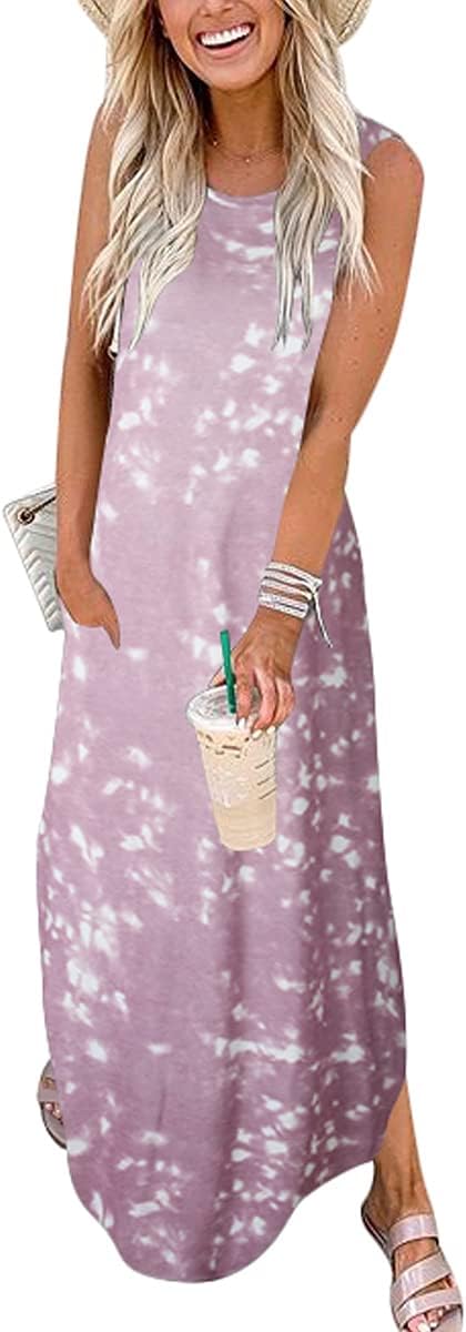 Women Casual Loose Sundress Maxi Dress for Summer Outfits