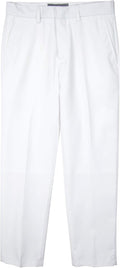 Boys' Flat Front Dress Pants in White - Classic Formal Fit