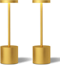 LED Cordless Table Lamps Set of 2 - Rechargeable Gold Table Light