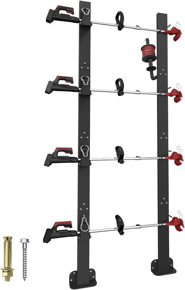 Koutemie 4 Place Weed Eater Rack for Open Trailer Use