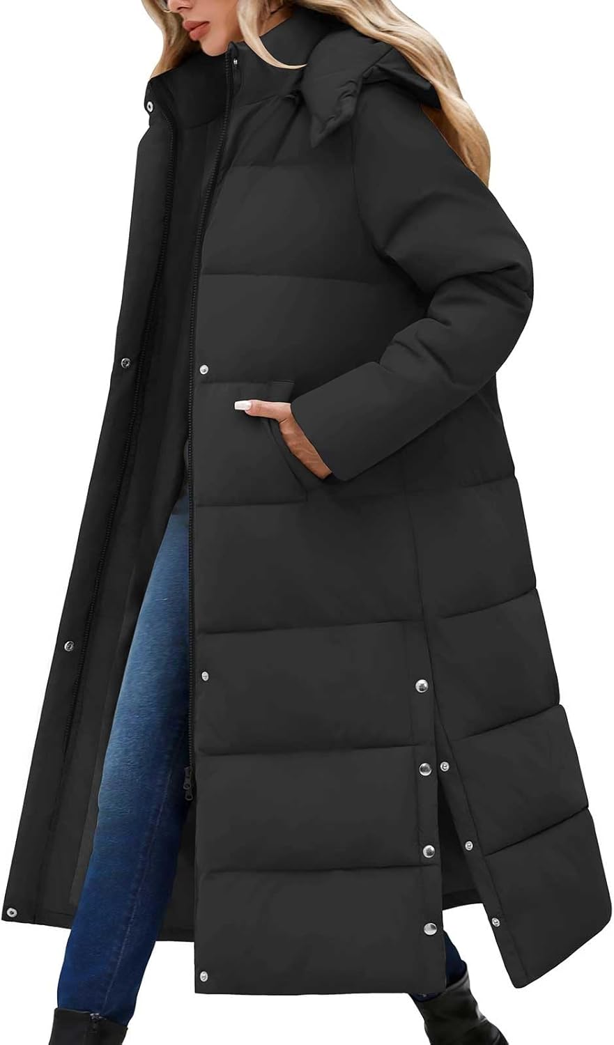 Women Long Puffer Down Coat for Winter Warmth and Style