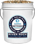 40 lbs Bucket of Multicolor Small Cream River Rock 12-112 in - Durable