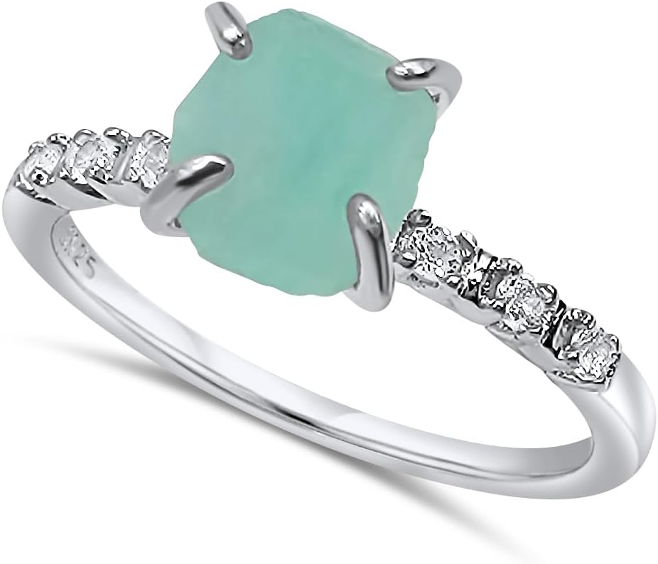 Real Raw Crystal Dainty Ring for Birthstone Gift Ideas