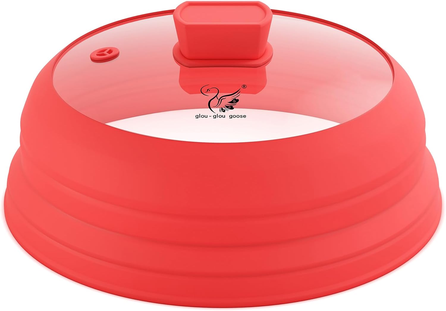 Microwave Splatter Cover Glass Lid with Collapsible Silicone