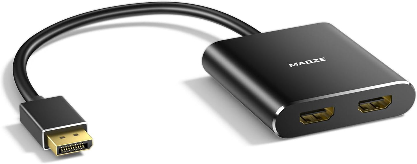 4K@60Hz DisplayPort to Dual HDMI Adapter for Enhanced Productivity