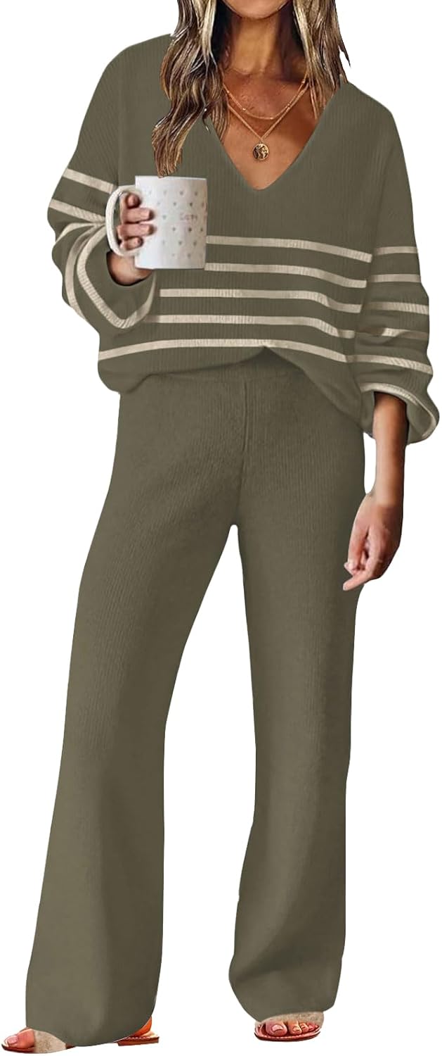 ETCYY NEW Womens 2 Piece Outfits Sweater Lounge Set Review