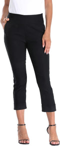 Pull On Capri Pants for Women with Pockets - Comfortable Stretch
