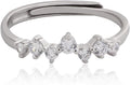 Meissa Sterling Silver Couple Ring Set Adjustable for Men and Women