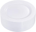 White Plastic Dinner Plates 10.25 in 50pcs - Durable Disposable Plates