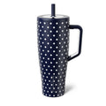 40 oz Navy Polka Dots Era Tumbler with Handle and Straw - Leakproof