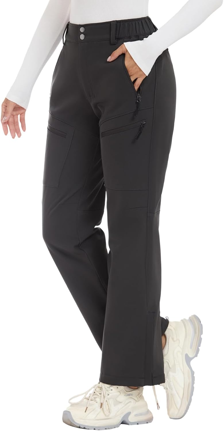 Women's Snow Ski Pants Fleece Lined Waterproof Insulated Warm