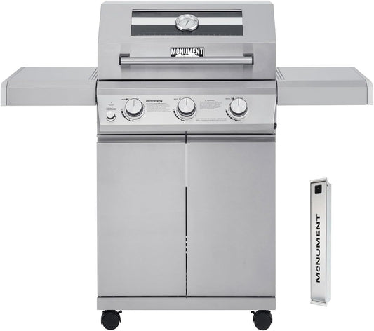 Monument Grills 3-Burner Propane Gas Grill with Smoker Box