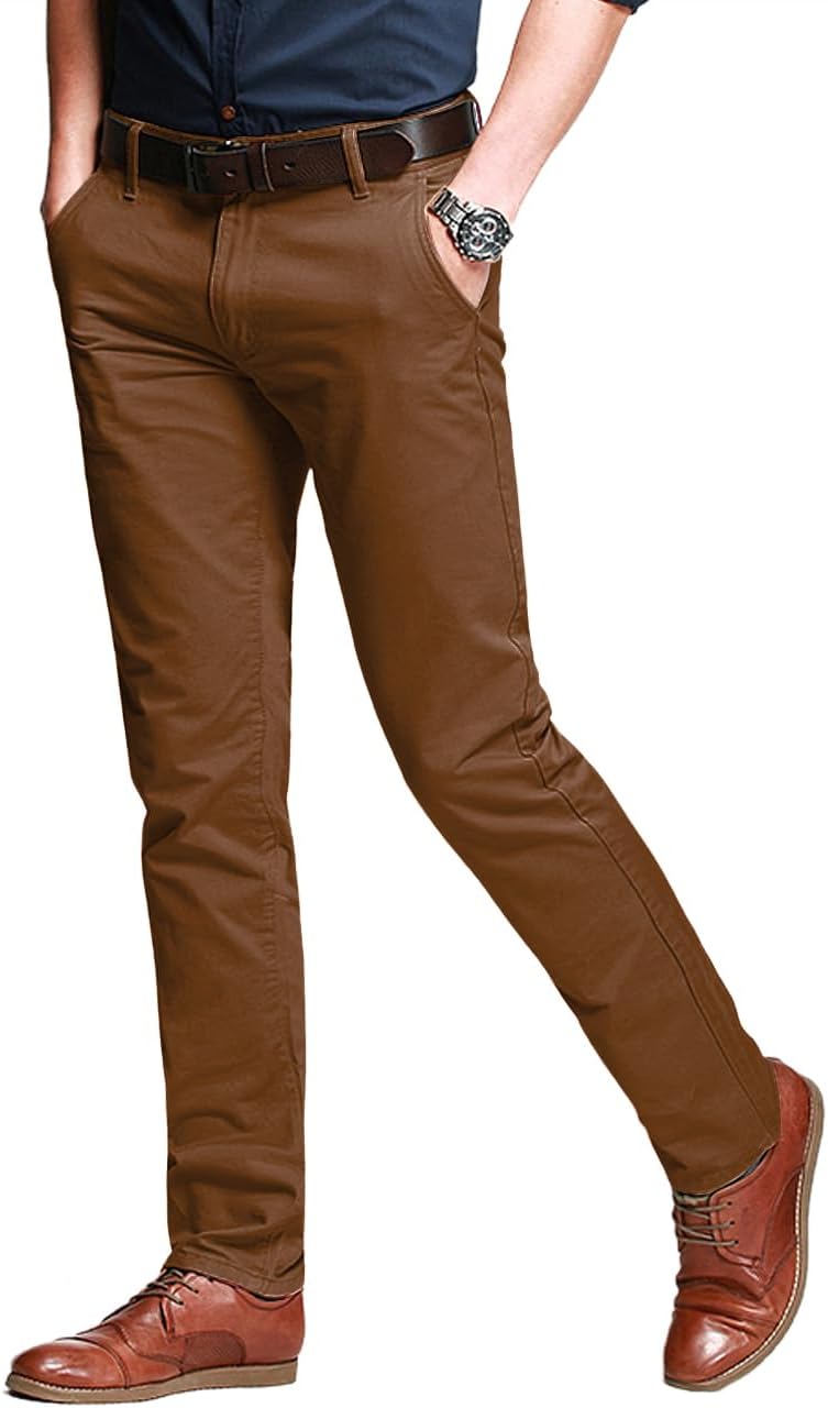 Match Men's Slim Tapered Stretchy Casual Pants for Comfort