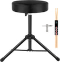 Drum Throne Padded Seat Black - Adjustable 200 lb Capacity