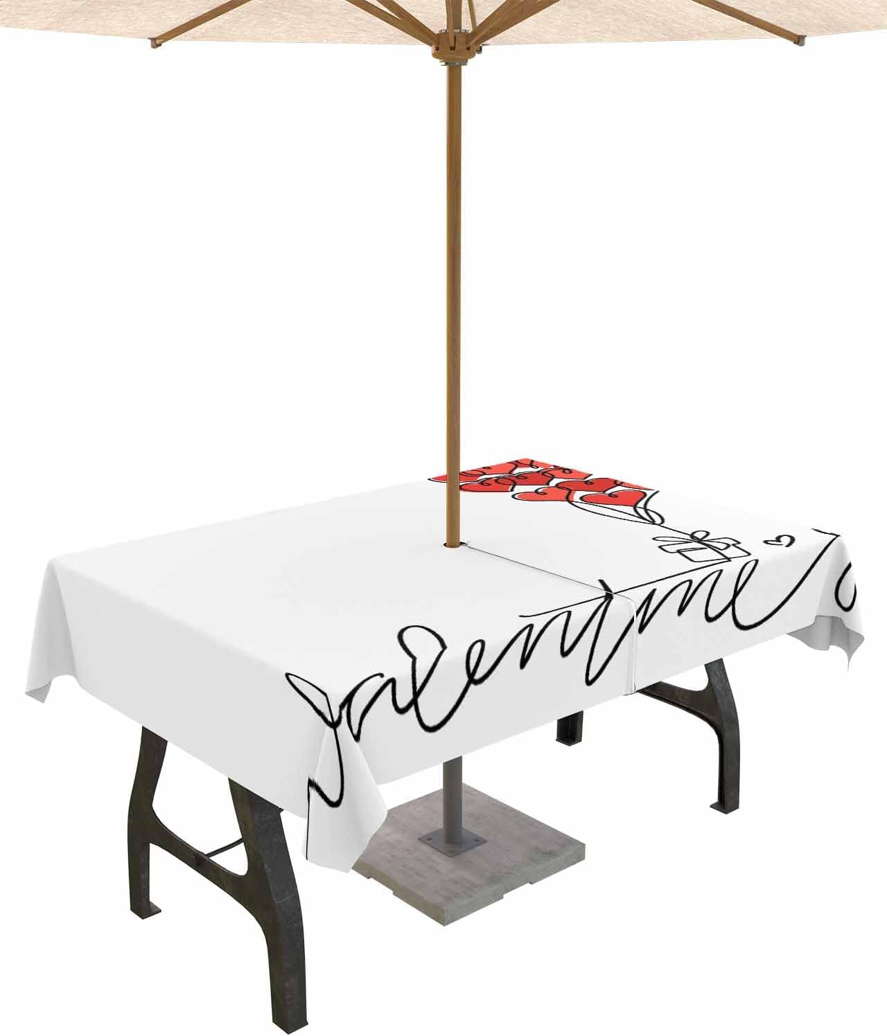 Waterproof Love Balloon Tablecloth - 60x84 Rectangle