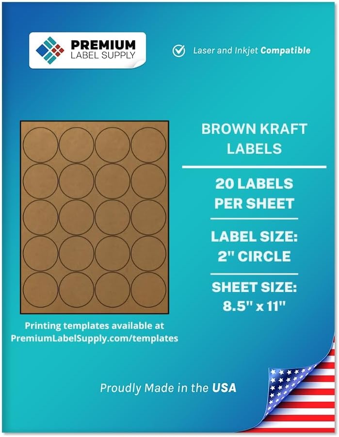 Premium Label Supply Brown Kraft Round Labels for All Uses