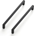 Matte Black Cabinet Pulls 6-1/4 in Hole Center - Slim Square Handles
