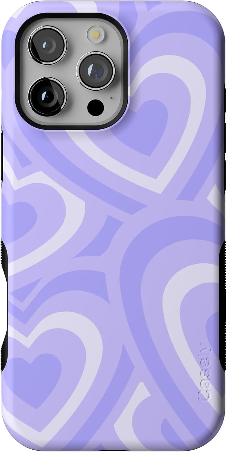 Casely iPhone 16 Pro Case - Love Song Lavender Heart Design