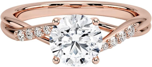 1-3 CT Moissanite Engagement Ring by HK JEWEL - Elegant Gift