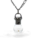 Mustard Seed Necklace Hand Blown Glass Bottle Pendant - Meaningful
