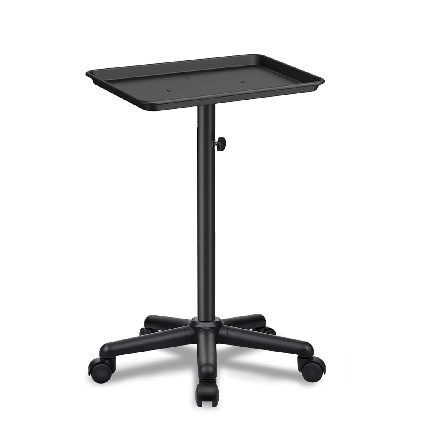 Height Adjustable Black Salon Tray with Wheels for Home Use