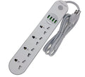 Universal Power Strip with USB Ports - 4 Outlets 4 USB for Travel