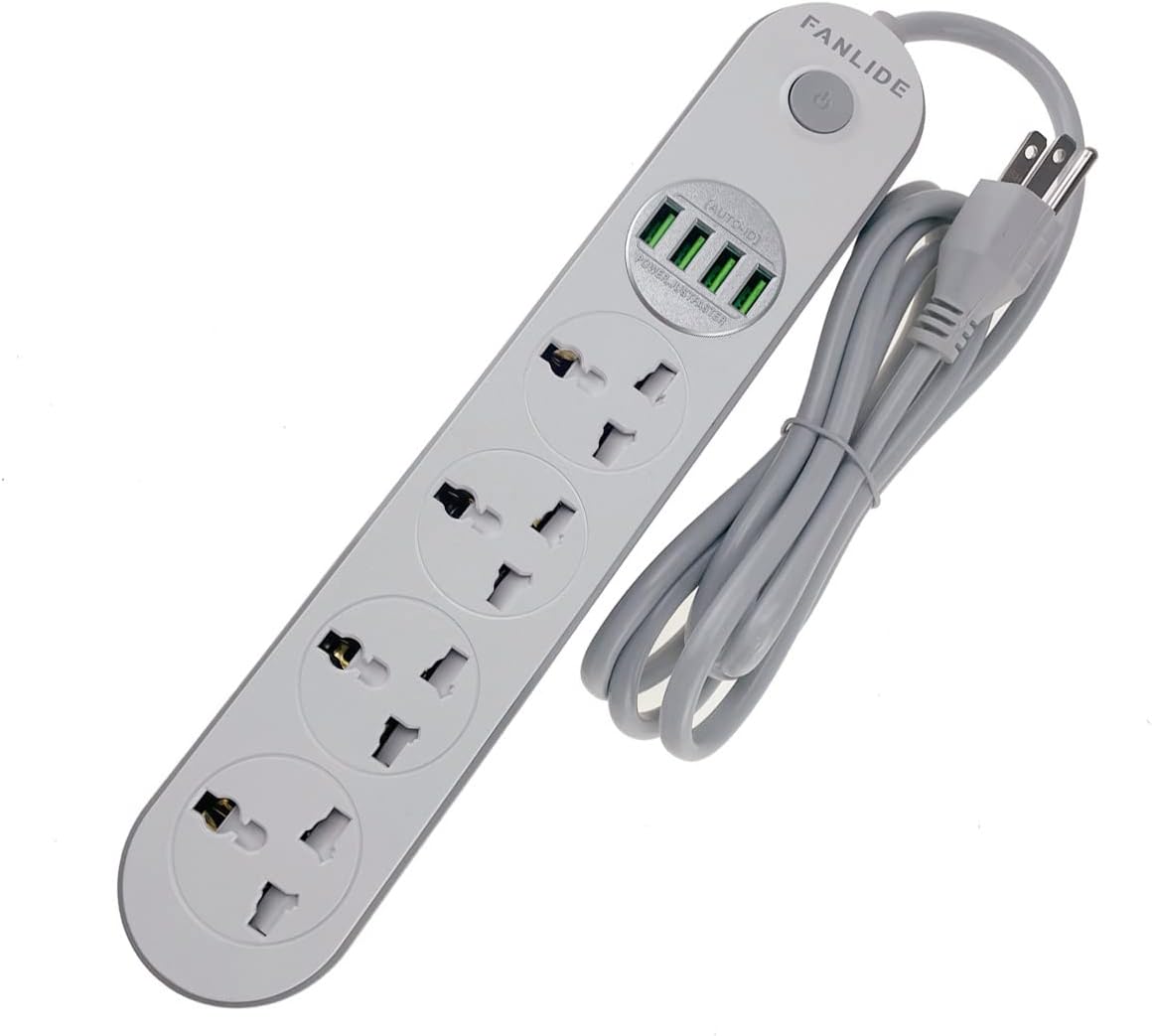 Compact & Safe Power Strip with USB Ports by FANLIDE