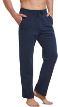 Men's Cotton Yoga Sweatpants - Casual Lounge Open Bottom Fit