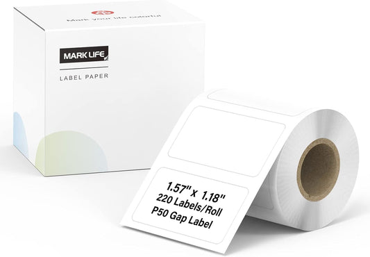 Marklife P50 Printer Labels: 1.57x1.18'' Multi-Purpose Adhesive - 220 Labels/Roll