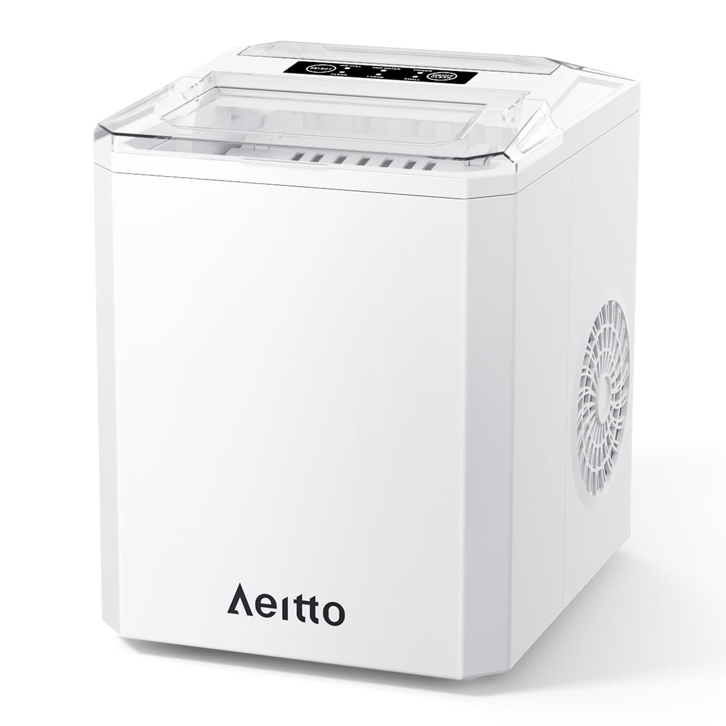 Aeitto Portable Ice Maker: 26lbs/Day, 9 Ice Cubes in 6 Mins, Auto-Cleaning, Beige
