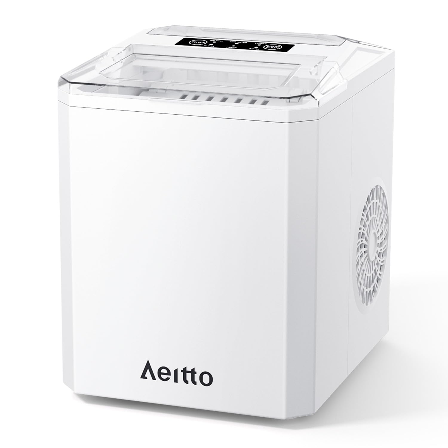Aeitto Portable Ice Maker: 26lbs/Day, 9 Ice Cubes in 6 Mins, Auto-Cleaning, Beige