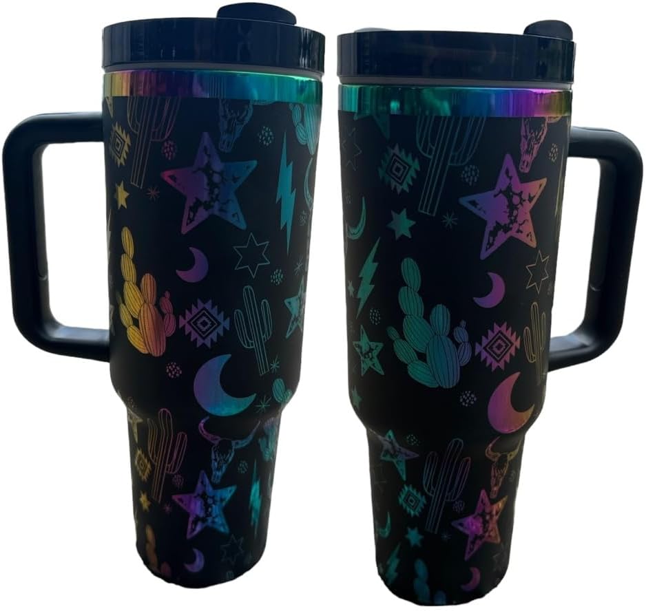 Highland Cow Tumbler with Handle - 40oz Insulated Mug