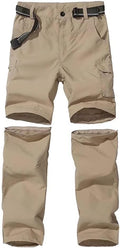 Boys Hiking Cargo Pants Quick Dry Convertible Zip-Off Trousers