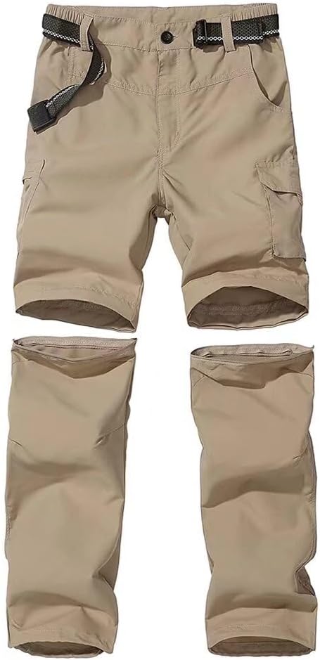 Boys Hiking Cargo Pants Quick Dry Convertible Trouser for Kids