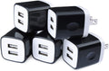 Charger Adapter 2.1A Sicodo 5-Pack Dual Port USB Wall Chargers