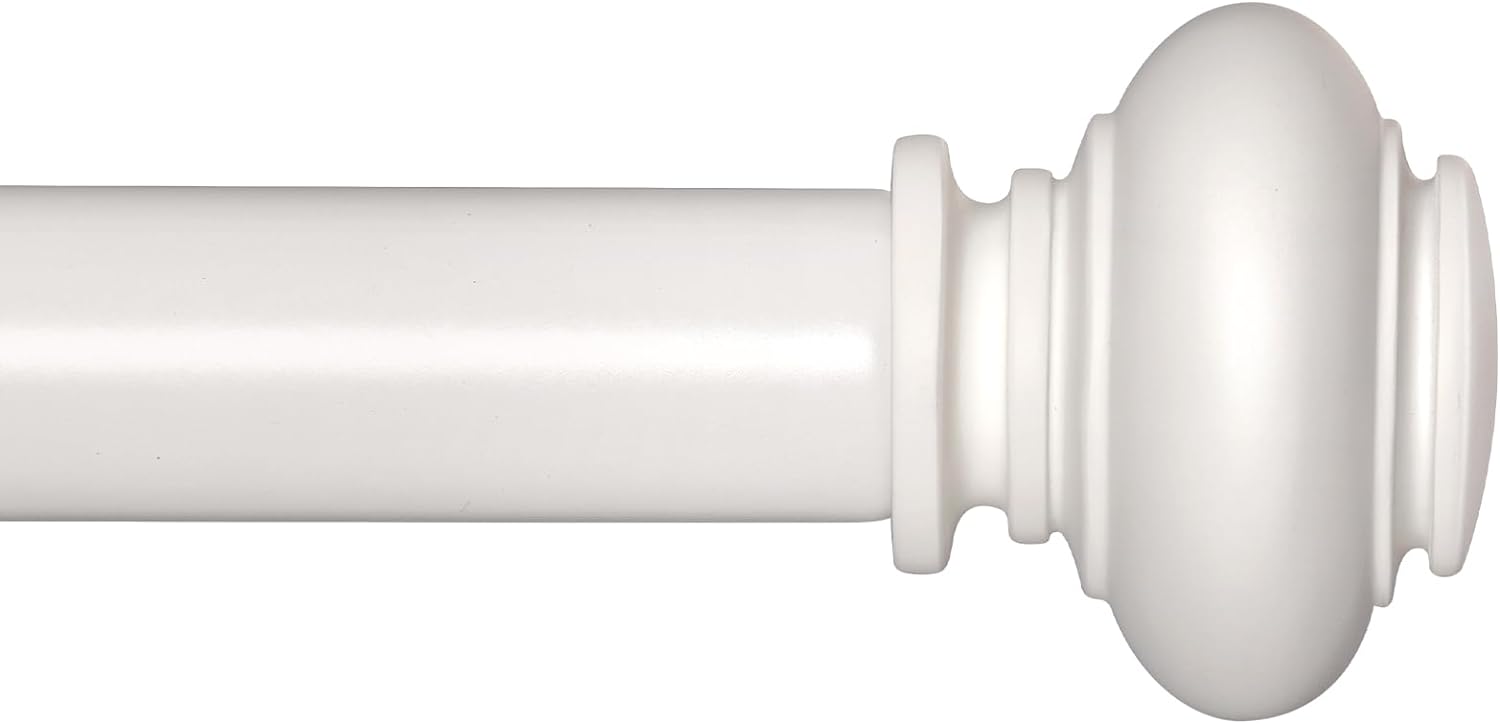 Adjustable White Curtain Rods for Windows 72 to 144 Inches
