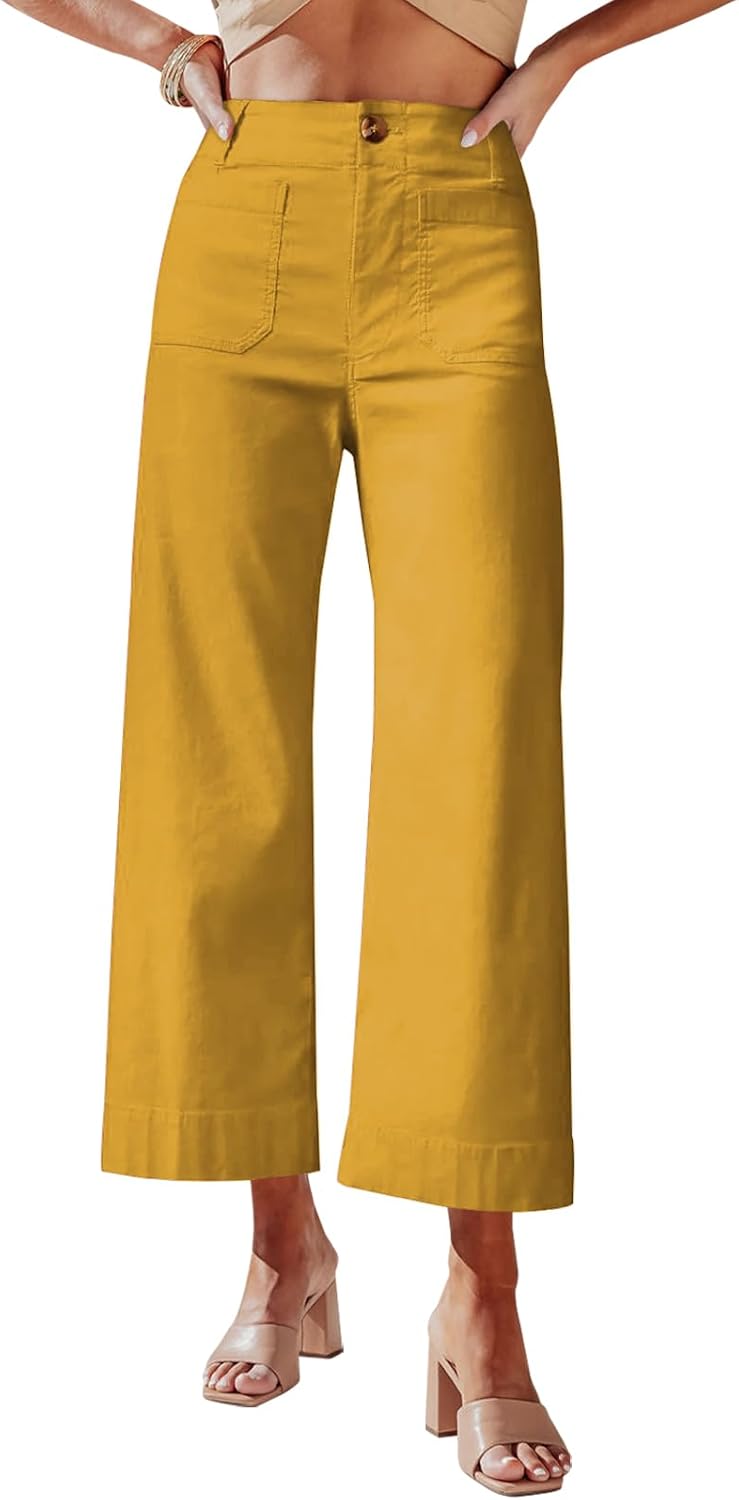 High Waisted Cropped Wide Leg Pants for Stylish Comfort