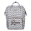 Chevron Diaper Bag Knapsack Tote Backpack - Personalized Monogram