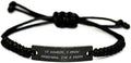 Nice Driver Black Rope Bracelet - Handmade Engraved Adjustable Fit
