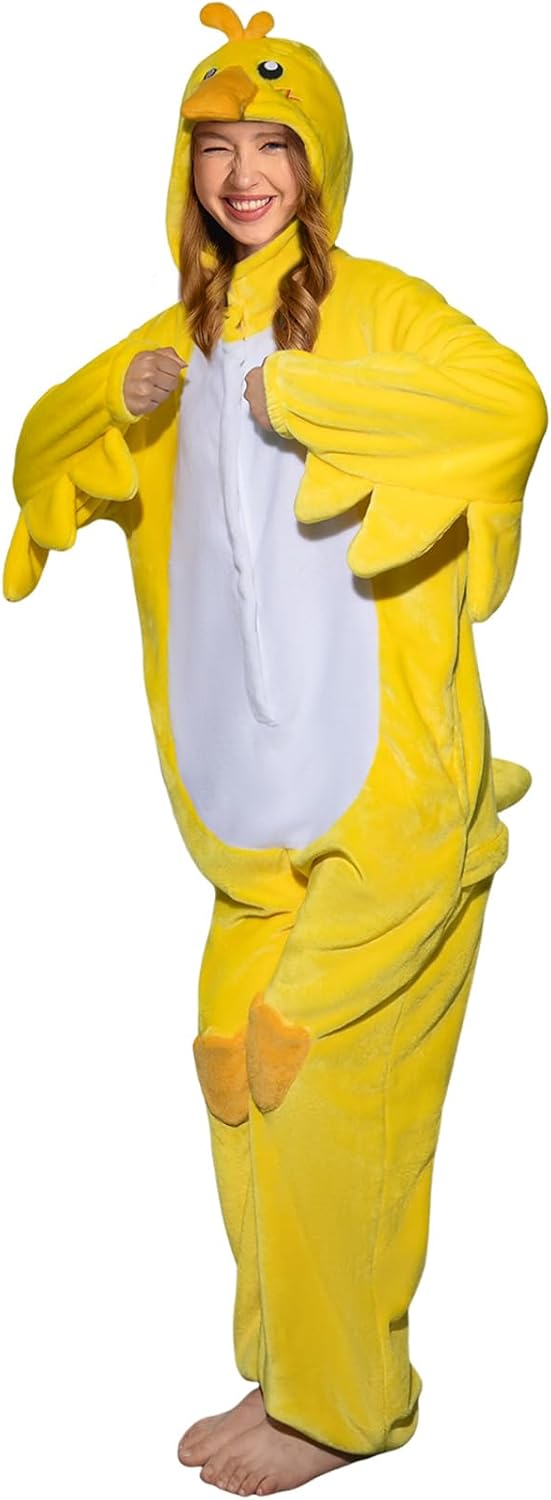 OLAOLA Adult Onesie Funny Yellow Duck Costume for All Occasions