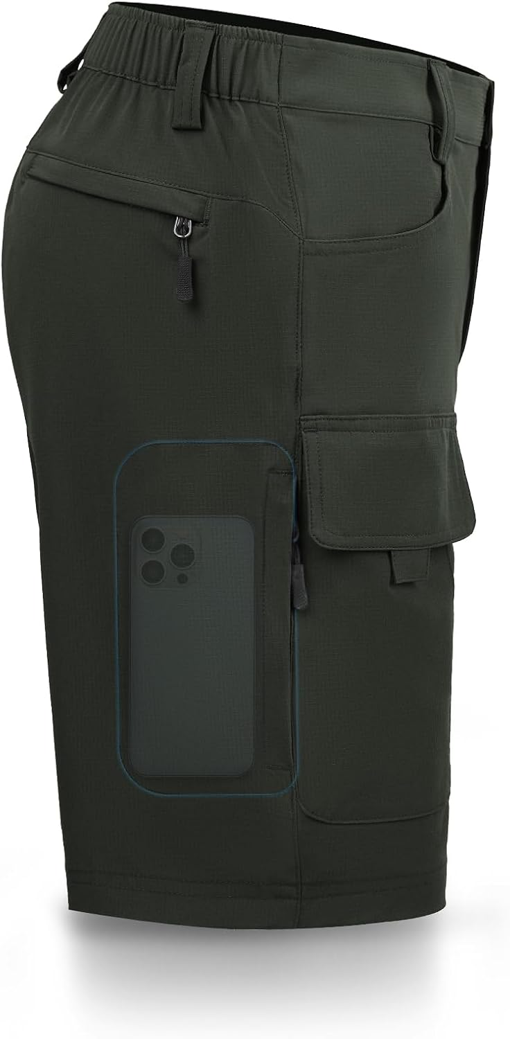 Hiauspor Men's Hiking Cargo Shorts: Quick Dry & Lightweight