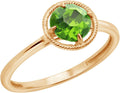 10k Gold Imported Crystal March Birthstone Ring - Delicate Halo is
