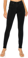 Cali1850 Womens Everyday Garment-Dyed Skinny Jeans - High Rise
