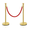 Gold Stanchions Red Carpet Ropes and Poles - Easy Connect Assembly