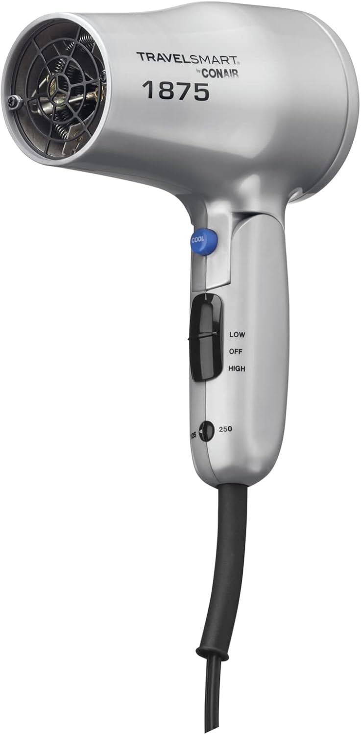 Compact Dual Voltage Travel Hair Dryer - Perfect for On-the-Go Styling!