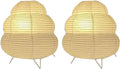 2 Pack Bedside Table Lamp Paper and Chrome - Cozy Nightstand Set