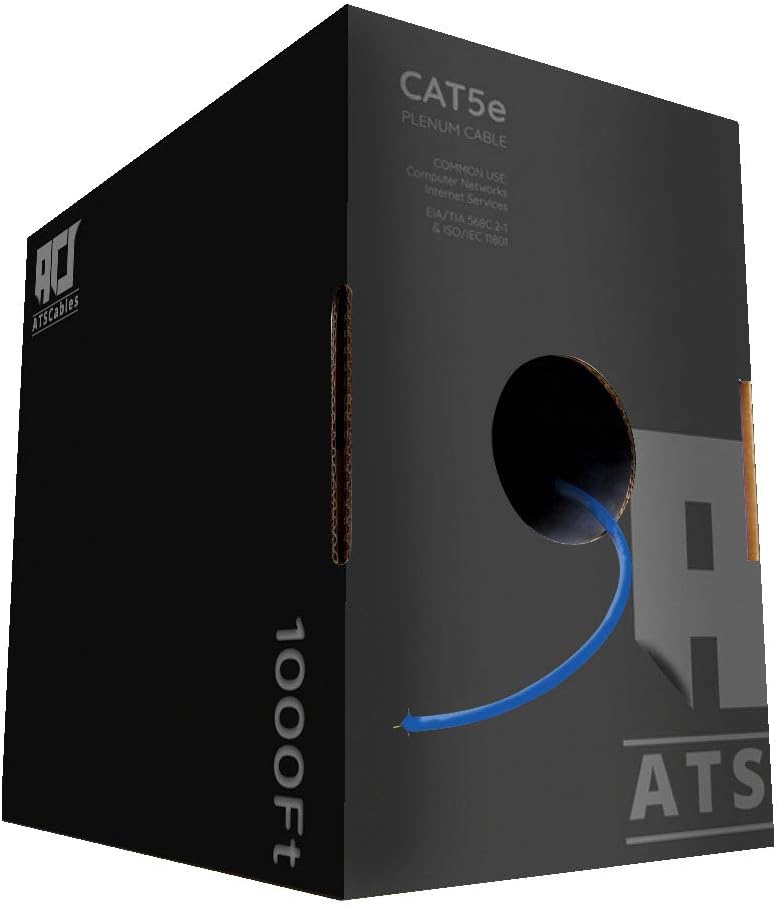 CAT5e Plenum Cable 1000FT 24AWG 4Pair High Performance Network