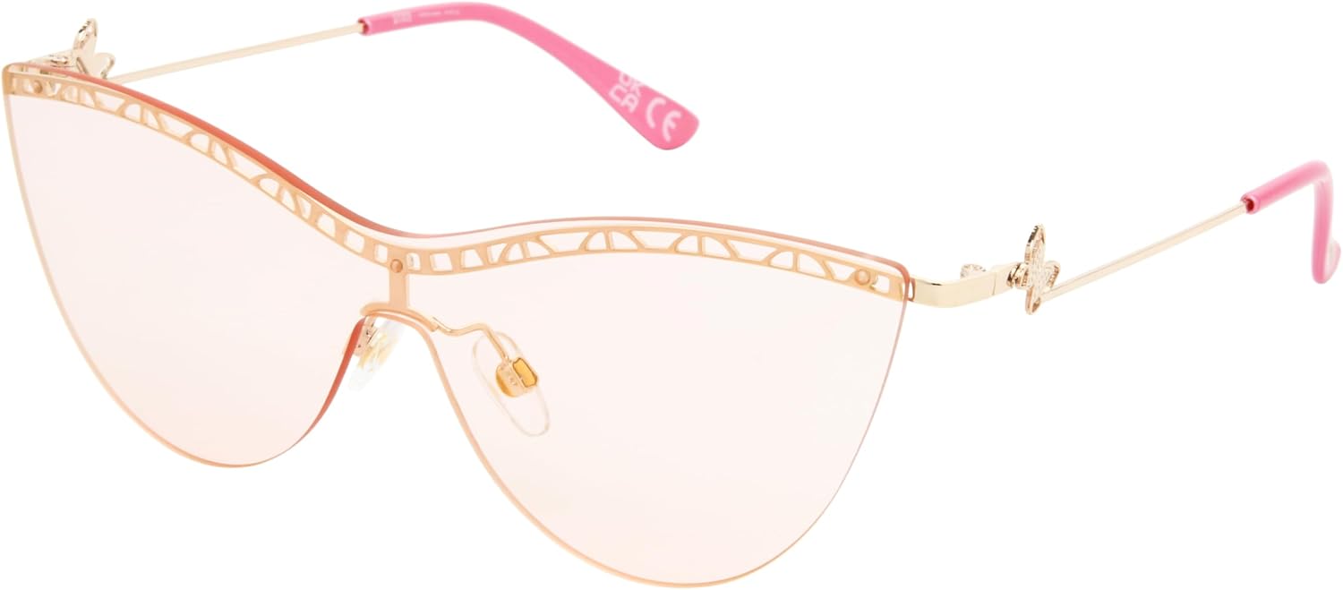 Trendy Cat-Eye Sunglasses with Iridescent Lenses and Case