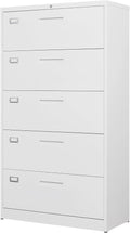 Letaya Lateral 5 Drawer File Cabinet with Lock - Durable Metal Storage